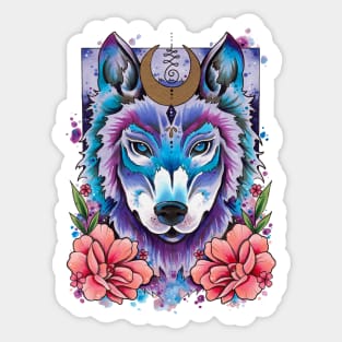 Mystic Wolf Design by Lorna Laine Sticker